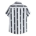 thumbnail image 4 of Qiopertar Liquidation à Moins de 5$ Chemise à Manches Courtes à Boutons Patchwork Décontractée pour Hommes Plage Imprimé Rayé Non Positionné Col Rabattu en Liquidation Offres d'Accès Anticipé, 4 of 9