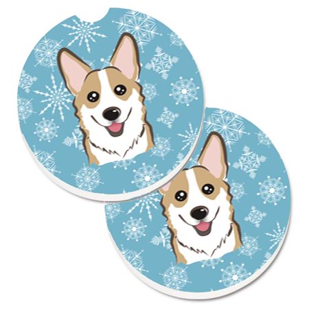 

Snowflake Sable Corgi Set of 2 Cup Holder Car Coaster