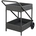 thumbnail image 3 of Modway Sojourn Rattan Patio Bar Cart in Chocolate, 3 of 4