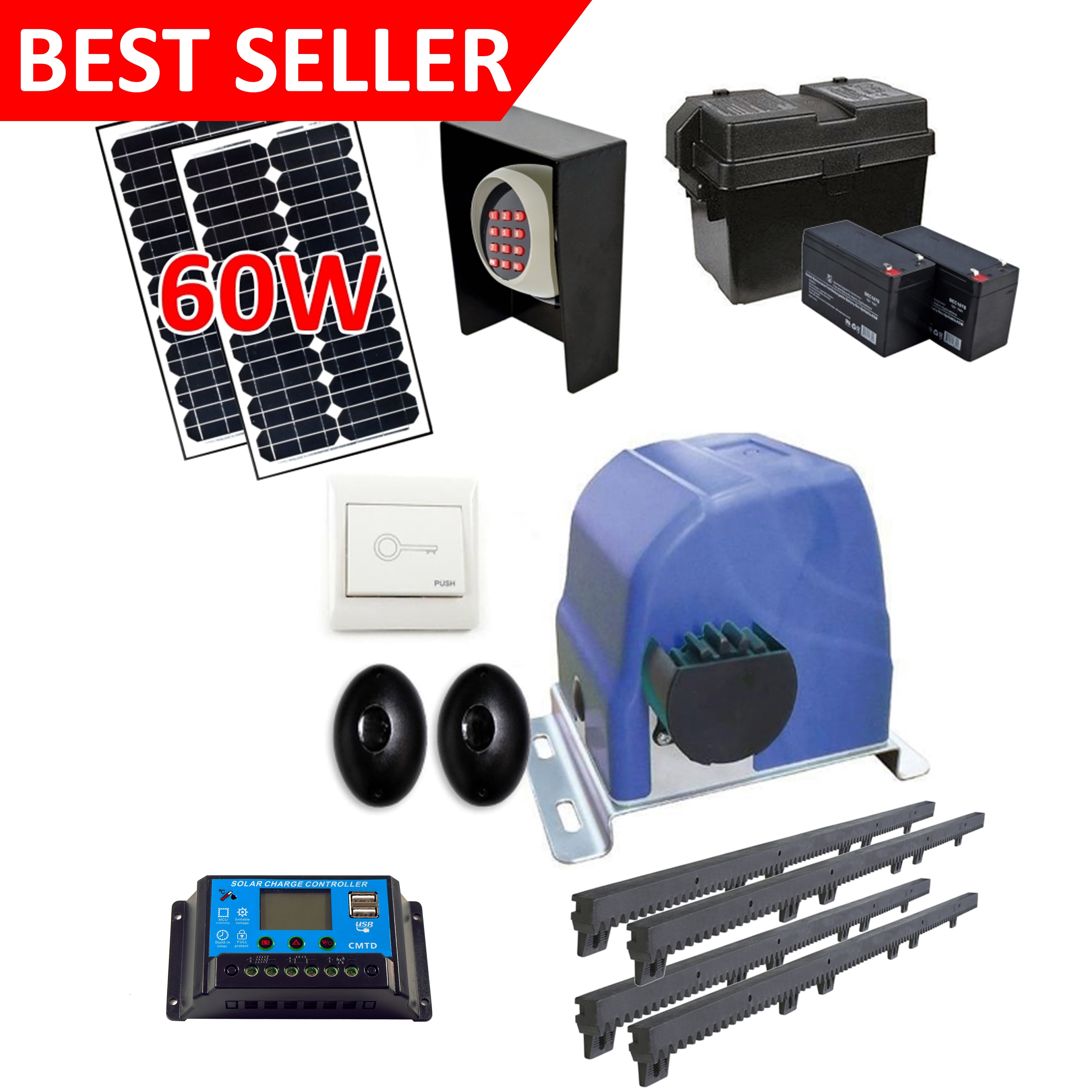 ALEKO AR900GLD Sliding Gate Opener AR900 Solar Kit 60W Walmart