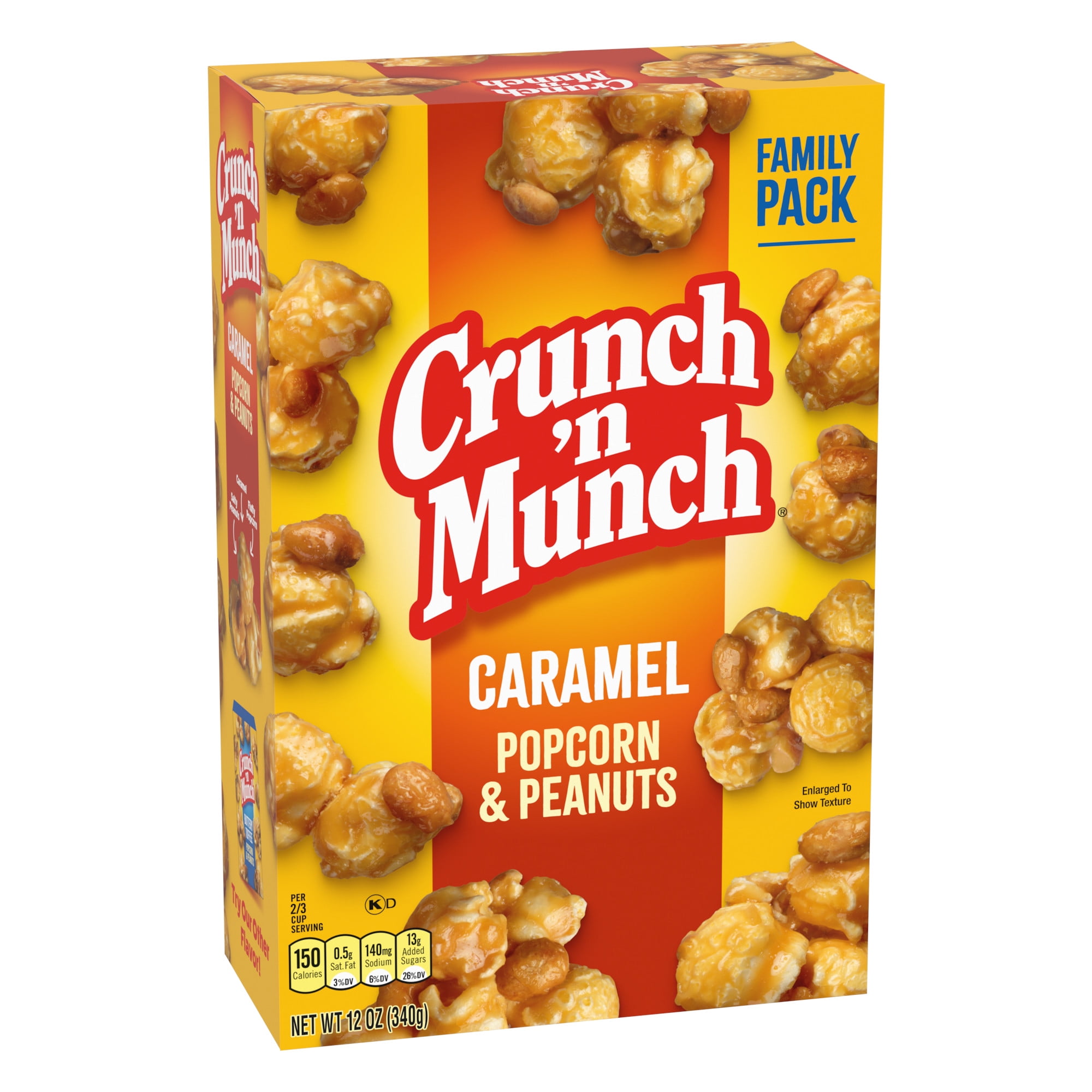 (6 pack) CRUNCH 'N MUNCH Caramel Popcorn with Peanuts, 12 oz.