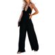 thumbnail image 3 of VISgogo Mujeres Casual Halterneck Mono Color sólido Verano Sin mangas Sin espalda Pierna ancha Romper Clubwear VISgogo moda, 3 of 9