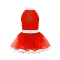 thumbnail image 4 of Haitryli Big Girls Shiny Sequin Ballet Leotard Tutu Dress Layered Tulle Skirt Gymnastics Dance Ballerina Outfit Red 12, 4 of 5