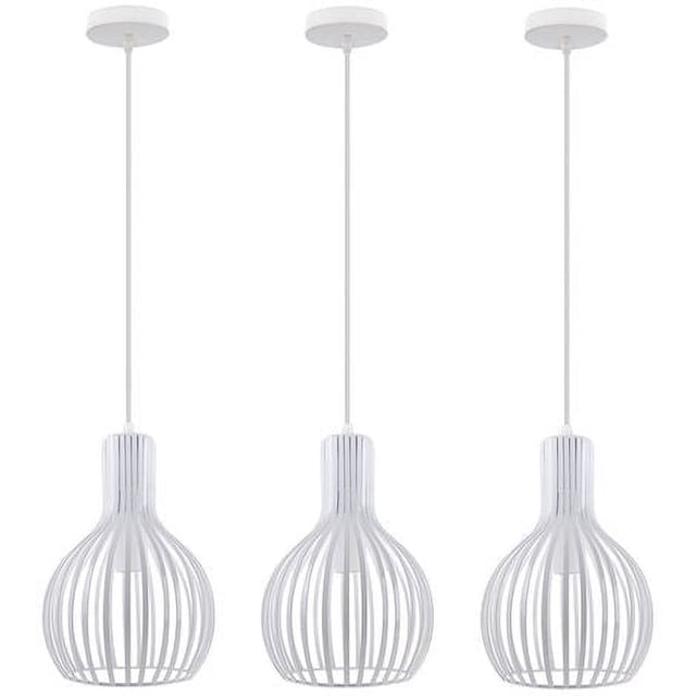 Lámpara colgante Stoex industrial vintage de 3 luces, estilo retro, para techo, cocina, salón, comedor, dormitorio, 20 cm, color blanco