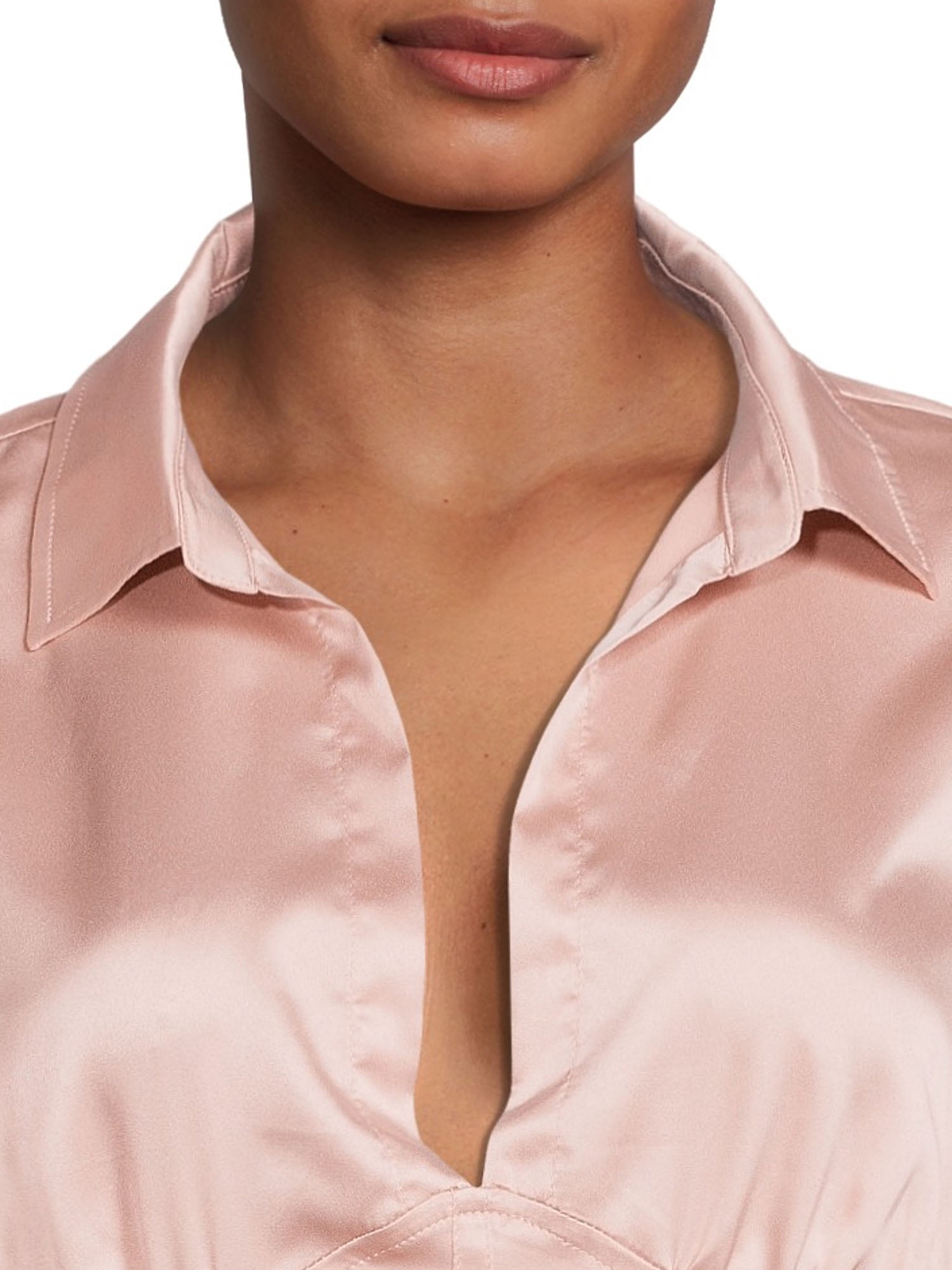 Crave Fame Women's Junior’ Long Sleeve Open Collared Corset Top