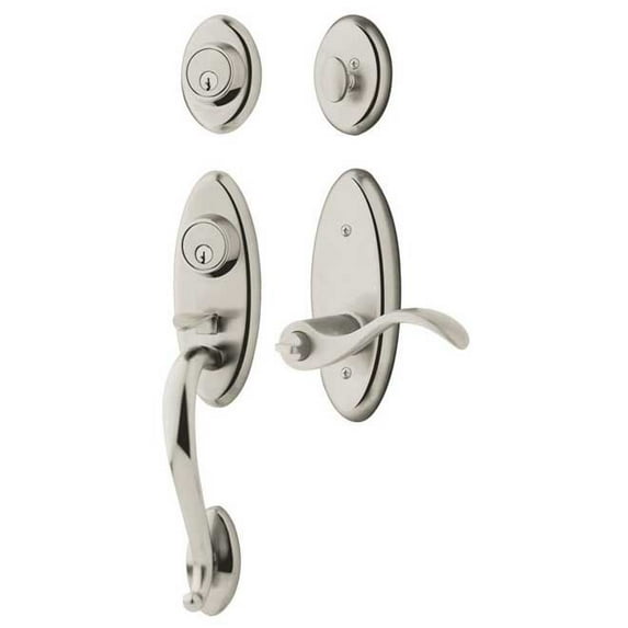Baldwin 85345.2RH Landon Single Cylinder Two Point Right Handed Handleset with W, Lifetime Polished Nickel