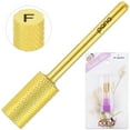 thumbnail image 4 of USA PANA 1/8" Professional Flat Top Large Barrel Carbide Bit - Nail Drill Bit for Manicure Pedicure Tools Dremel Machine - Gold, Fine Grit, 4 of 9