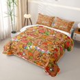 thumbnail image 3 of Erosebridal Girls Brown Capybara Quilt Full, Summer Fall Leaf Full Bedspread Sets, 3 Pieces, 3 of 7