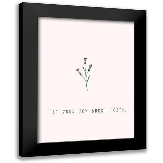 JMB Designs 19x24 Black Modern Framed Museum Art Print Titled - Let Your Joy Burst Forth
