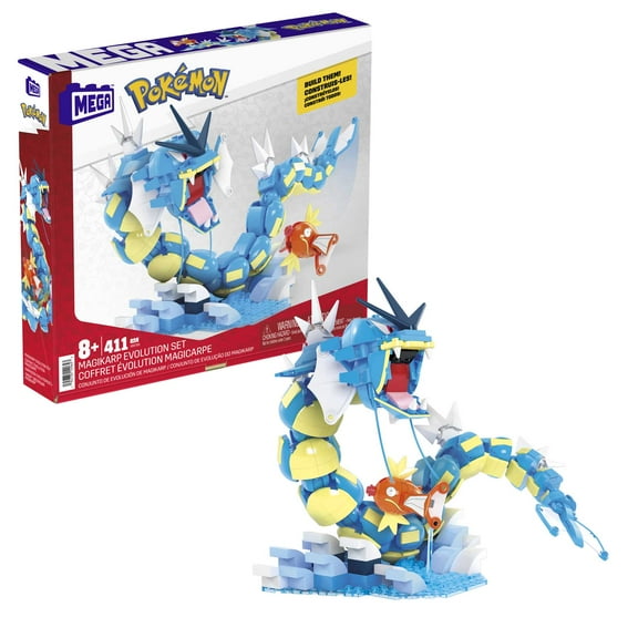 MEGA Pokémon Magikarp Building Toy Kit with 2 Action Figures (411 Pieces) for Kids