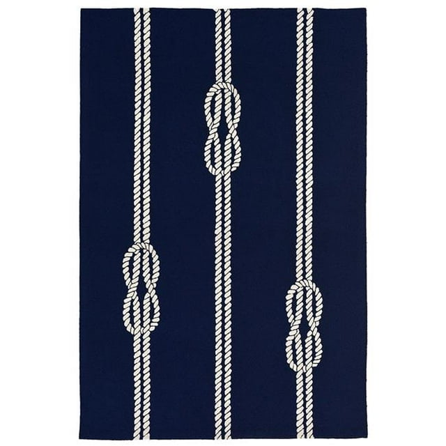 Trans Ocean CAP23163633 Capri Hand Tufted Everywear Rugs, 1636-33 Ropes Navy - 24 x 36 in.