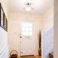 thumbnail image 4 of 1-Light Matte White Flush Mount Ceiling Light with White Opal Glass Shade, 4 of 9