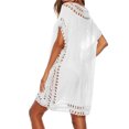 thumbnail image 4 of Vestido de playa con encaje, crochet hueco, cubierta para mujer, traje de baño, traje de baño, blanco seitruly AP002503-02, 4 of 6