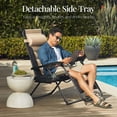 thumbnail image 6 of Best Choice Products Oversized Padded Zero Gravity Chair, Folding Outdoor Patio Recliner w/ Side Tray - Tan, 6 of 7