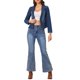 thumbnail image 2 of Chaqueta de mezclilla elástica para mujer INSPIRE CHIC con solapa, un botón, manga larga, talla XL, color azul oscuro, 2 of 6