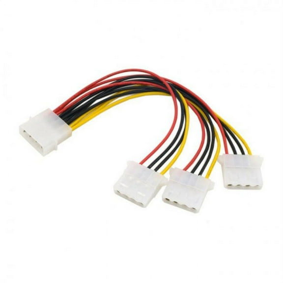 Chenyang CY IDE 4 Pin Male to 3 IDE Female Y Type Splitter Power supply Extension Cable 10cm for Hard Disk Cable