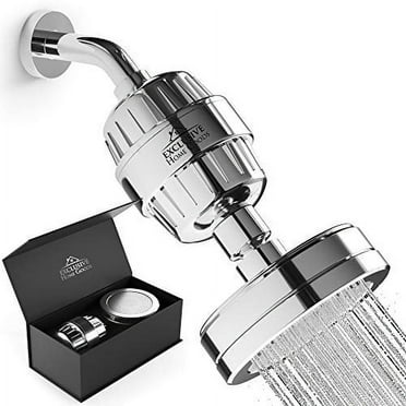 Exclusive Home Goods Rainfall Shower Head & Showerhead Filter System with Filter for Hard Water