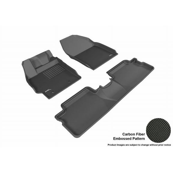 3D MAXpider 2013-2015 Fits Scion Xb Kagu 1st Row 2nd Row Black Carbon Fiber Embossed Pattern Floor Mat L1SC00501509