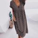 thumbnail image 1 of Printed Short Sleeve Dress Fashion Loose Mid-Length Dress Elegant V-Neck Home Wear Dresses Women's Casual Street Summer VestidoXXL Gao Jinjia LED, 1 of 2