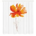 thumbnail image 2 of Ambesonne Nature Shower Curtain, Romantic Poppy, 69"Wx84"L, White Orange, 2 of 4