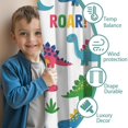 thumbnail image 3 of Blackout Kids Curtains,White Dinosaurs ROAR Pattern Childrens Insulated Curtains Set Of 2,Bedroom Essentials,Toddler Room Decor 42"x54", 3 of 5