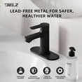 thumbnail image 2 of BELZ Grifo de Baño, Grifo de Fregadero de una Sola Manija Negro Mate para Instalación de 1 O 3 Agujeros, Grifo de Tocador Moderno de Metal sin Plomo con Desague Emergente y Mangueras de Suministro Ne, 2 of 7