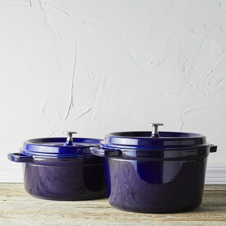Staub Cast Iron 4-qt Round Cocotte - Dark Blue - Dark Blue