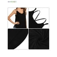 thumbnail image 7 of BadPiggies Women Flowy V Neck Sleeveless Tank Tops Summer Sexy Casual Double Spaghetti Straps Camisole Vest (L, Black), 7 of 7
