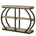 thumbnail image 4 of Fnova 41.3" Industrial Console Table, 3-Tier Entryway Table with Arched Metal Frame, Storage Shelves, Easy Assembly, for Living Room, Hallway, 4 of 18
