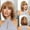 B, variant on Easter Short Bob Wig with Air Bangs, Orange - Pure Desire Straight Hair Bobble Head Ageing New Full Head Set Short Hair Wig Female A Pvc Wig St. Patrick'S Day, Wedding, Season, Anniversary