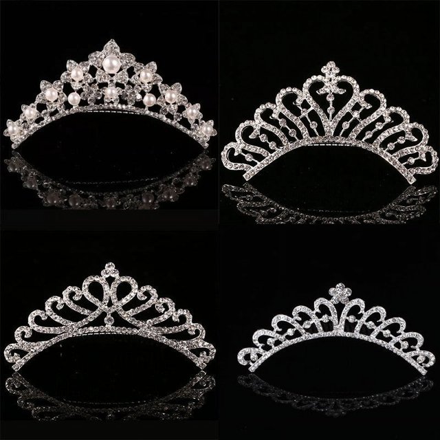 Corona de aleación para niña, tocado de amor, accesorios para el cabello de princesa, peineta de diamantes de imitación, corona de cumpleaños de perlas