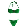 thumbnail image 5 of Micro-Swimsuits for Women 2 Piece Halter Swimwear Bandeau Swim Top String Underwear for Beach Holiday Vacation, 5 of 6
