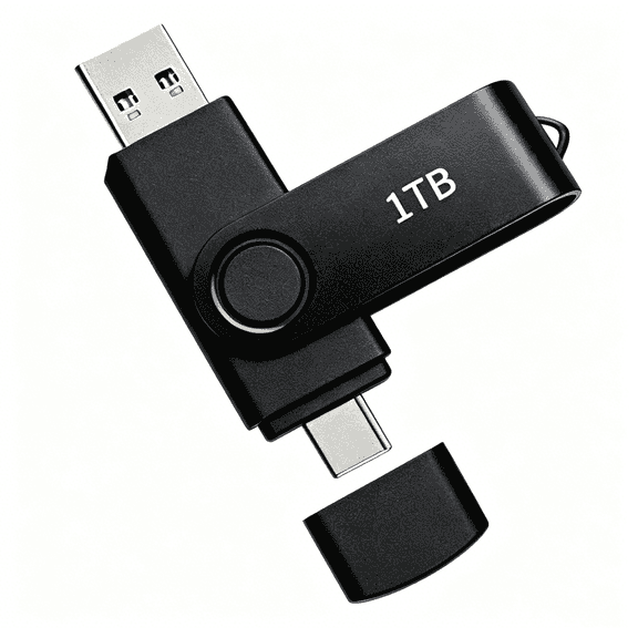 USB Flash Drive 1TB(932GB)Black Dual Thumb Drive, Compatible with Phone, Laptop, Tablet-MAOLAI