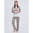 thumbnail image 5 of Elippeo Christmas Family Pajamas Matching Set Letter Print Raglan Sleeve Tops and Elastic Pants Loungewear Soft Sleepwear, 5 of 10