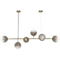 thumbnail image 5 of (Gold+Smoke Gray) Lighting 6-Light Modern Globe Pendant Light Mid Century Vintage Sputnik Chandelier Gold Farmhouse Linear Chandelier Kitchen Island Lighting, 5 of 19