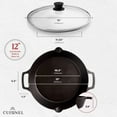 thumbnail image 3 of Cast Iron Skillets Set + Glass Lids &#+&#+&#Frying Pans + Silicone Handle Holder Covers PreSeasoned Oven Cookware Use Indoor/Outdoor Grill Stovetop Camping F, 3 of 7