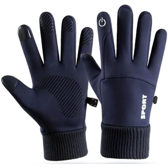 Guantes Térmicos de Invierno para Pantalla Táctil, Azules, Impermeables, para Frío, Nieve, Ciclismo, Moto, Correr, Senderismo y Esquí, Hombres y Mujeres