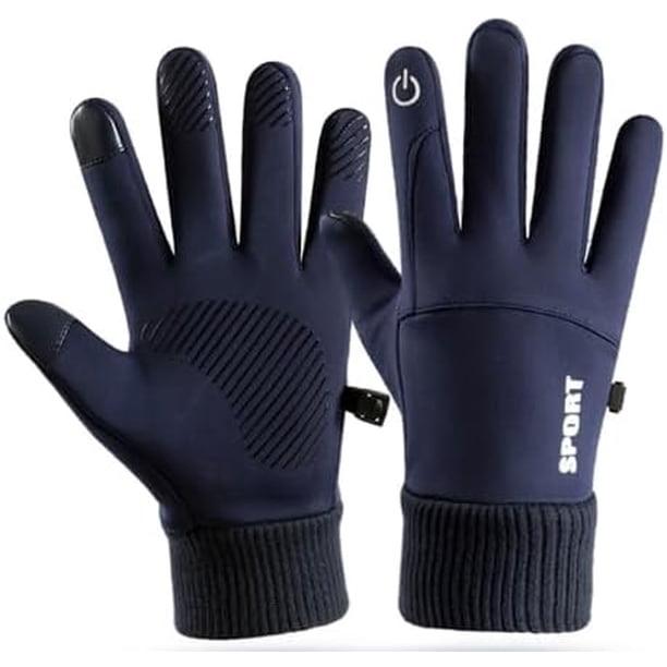 Guantes Térmicos de Invierno para Pantalla Táctil, Azules, Impermeables, para Frío, Nieve, Ciclismo, Moto, Correr, Senderismo y Esquí, Hombres y Mujeres