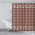 thumbnail image 3 of Brown Texas Star Western Shower Curtains Primitive Star Red and Beige Buffalo Plaid Rustic Country Farmhouse Bathroom r Set, 3 of 7