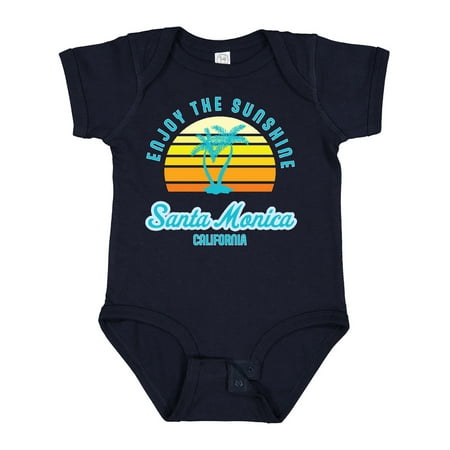 

Inktastic Summer Enjoy the Sunshine Santa Monica California in Blue Gift Baby Boy or Baby Girl Bodysuit
