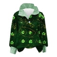 thumbnail image 3 of TaTaai Ladies St Patricks Print Blouse Long Sleeve Button Down Shirt Color Block Striped Collar Casual Top Loose Fit Gift, 3 of 6