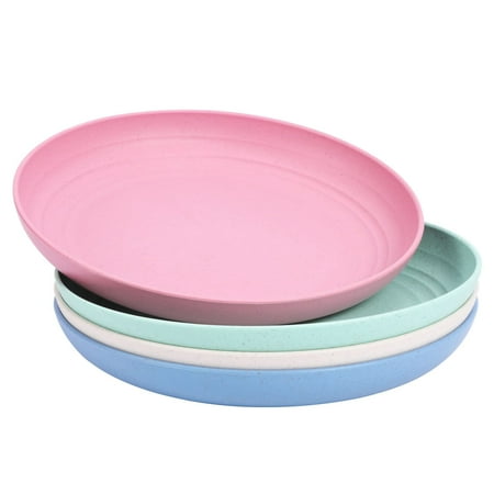 

Entcook Unbreakable Wheat Straw Dinner Plates Dishes Dishwasher & Microwave Safe