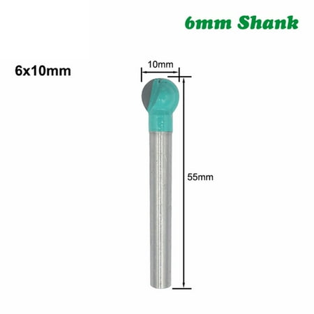 

1pc 6mm Shank Ball Nose Round Carving Router Bit Cove Milling Bit Radius Core