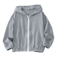 thumbnail image 3 of Abtuhar Toddler Girls Fall Winter Hooded Casual Outerwear and Jackets Solid Drop‑shoulder Wind‑proof Sun‑protection Zip‑up Coat for 3‑16 Years, 3 of 5