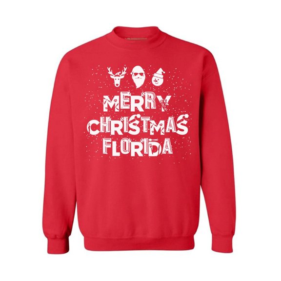 Awkward Styles Merry Christmas Florida Sweatshirt Christmas Holiday Sweatshirt Florida Christmas Sweater Merry Christmas Florida Sweatshirt for Men and for Women Xmas Gifts Florida Hometown Sweater