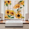 thumbnail image 2 of Sunflower Kitchen Curtains, Romantic Flowers on Old Fashioned Letters Postcards Newspapers, Window Drapes 2 Panel Set for Kitchen Cafe Decor, 55" X 39", Fern Green, 2 of 3