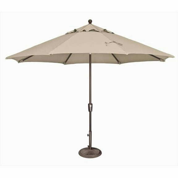 11 ft. Catalina Octagon Push Button Tilt Market Umbrella Antique Beige