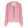 thumbnail image 4 of Plebaso Women's Fuzzy Jacket Full Zip up Long Sleeve Cardigan V Neck Casual Warm Outerwear for Women, 4 of 5
