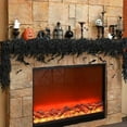 thumbnail image 4 of Black Halloween Garland 6 Feet Spooky Halloween Cedar Garland Mantel Fireplace Artificial Faux Trailing Realistic Gothic Hanging Vine Twigs for Thanksgiving Party Outdoor Indoor Home Decor, 4 of 7
