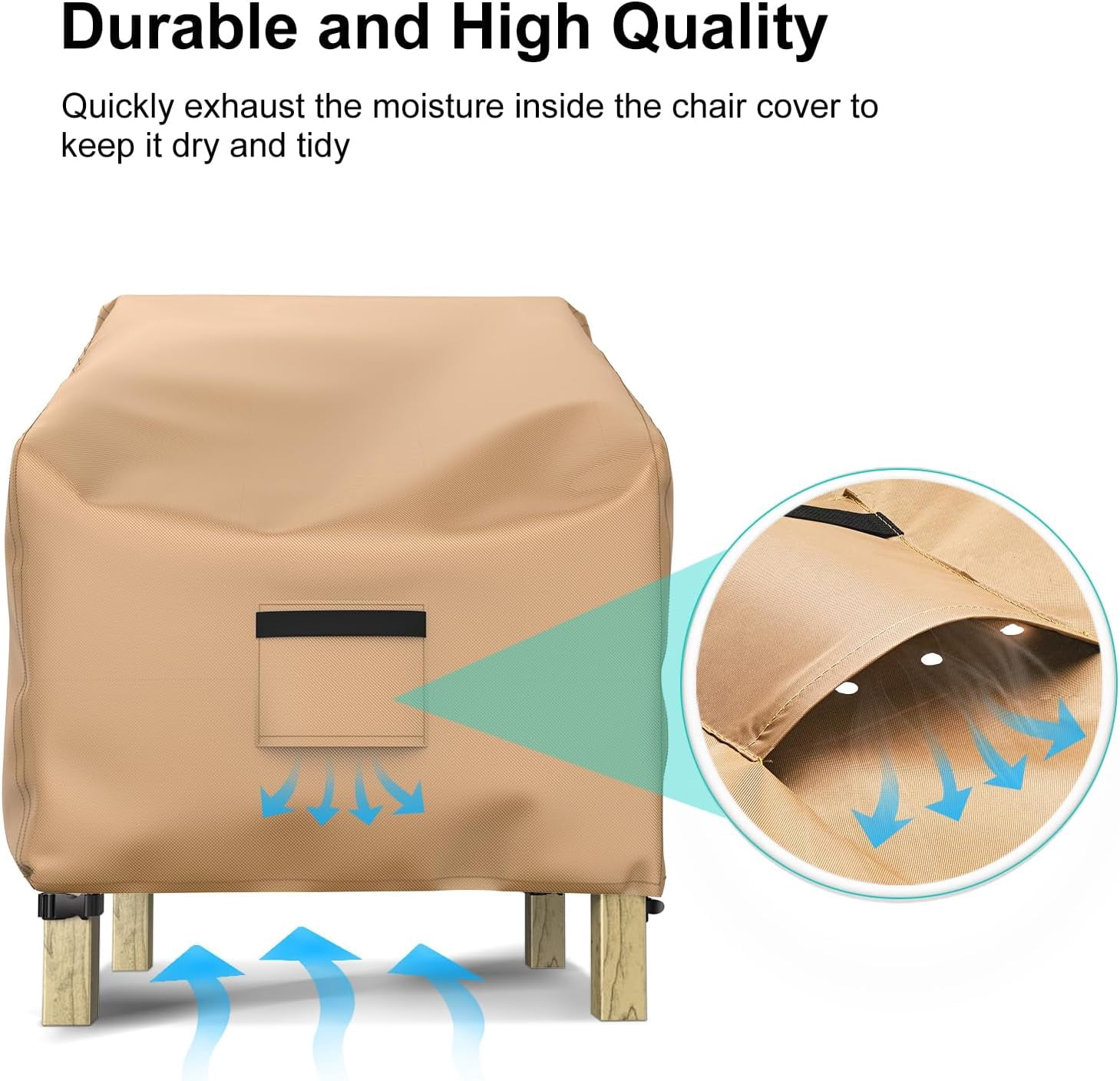 Patio Chair Covers for Outdoor Furniture Waterproof 2 Pack, Lawn 600D Heavy Duty Oxford Cloth, Large Lounge Deep Seat 29" W x 30" D x 36" H - Brown